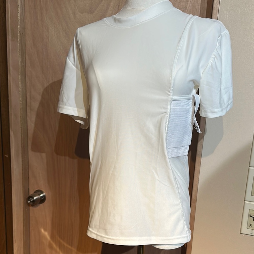 Concealment clothes White Women's Top with Side Pocket